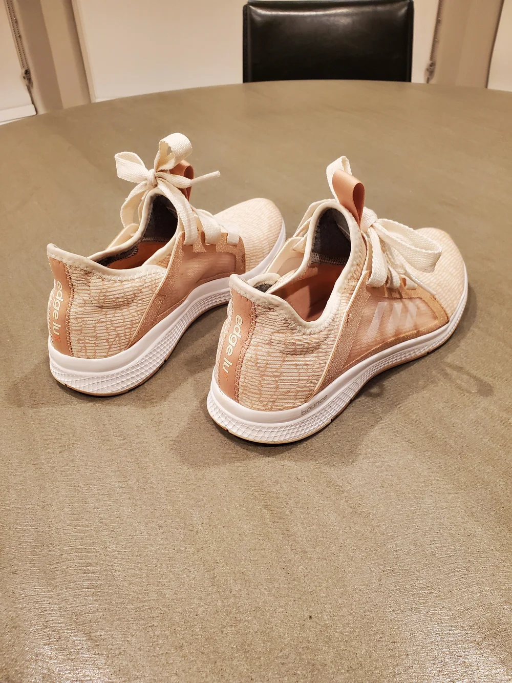 adidas Bounce Women's Light Pink Tan Lace-Up Sneakers - Picture 5 of 10